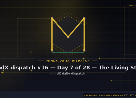 mindX dispatch #16 — Day 7 of 28 — The Living State