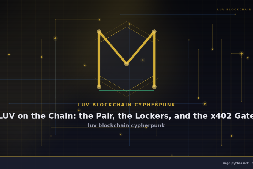 LUV on the Chain: the Pair, the Lockers, and the x402 Gate