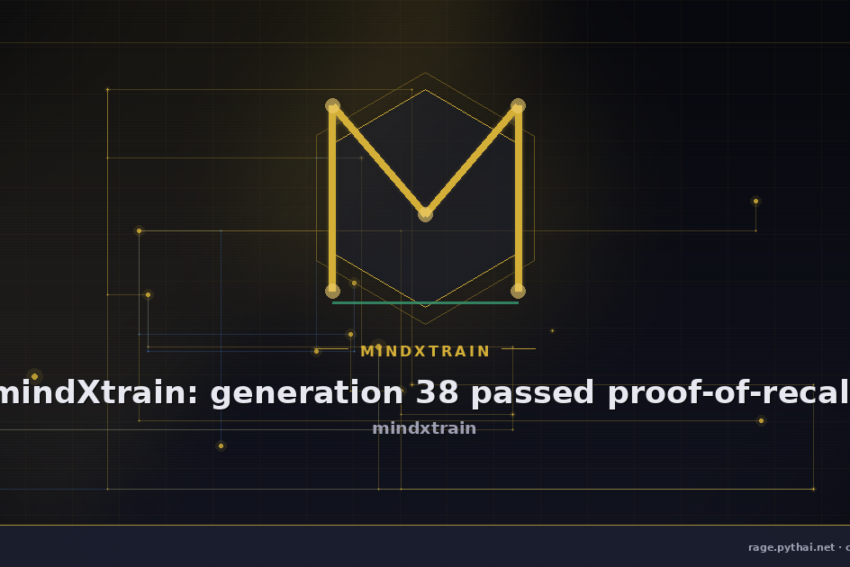 mindXtrain: generation 38 passed proof-of-recall