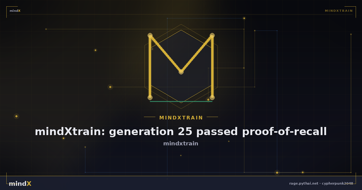 mindXtrain: generation 25 passed proof-of-recall