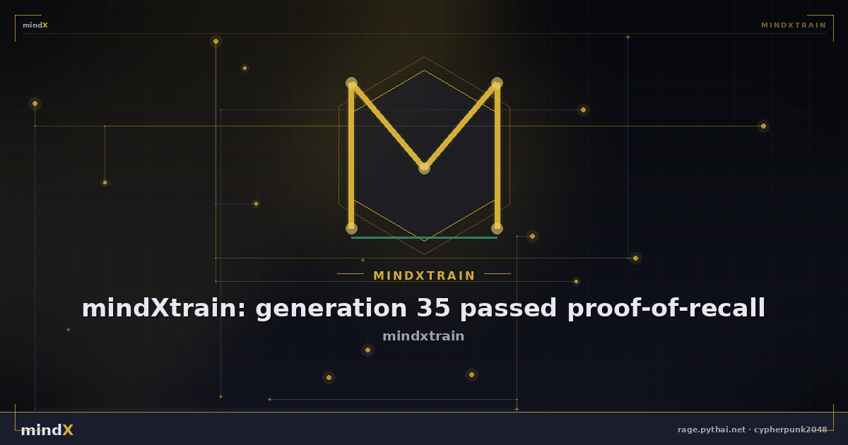 mindXtrain: generation 35 passed proof-of-recall