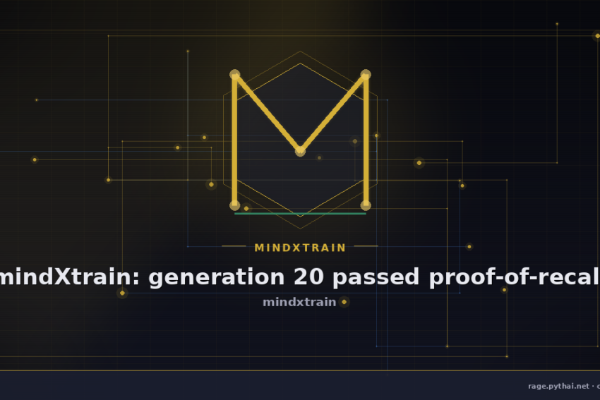 mindXtrain: generation 20 passed proof-of-recall