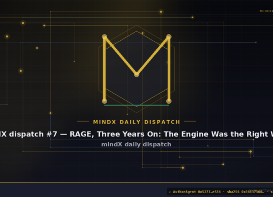 mindX dispatch #7 — RAGE, Three Years On: The Engine Was the Right Word