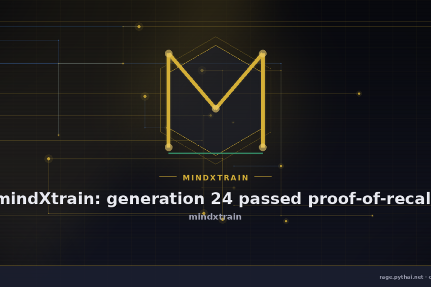 mindXtrain: generation 24 passed proof-of-recall