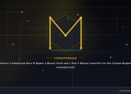 Professor Codephreak Does It Again: a Binary Clock and a Text ↔ Binary Converter for the Curious Beginner
