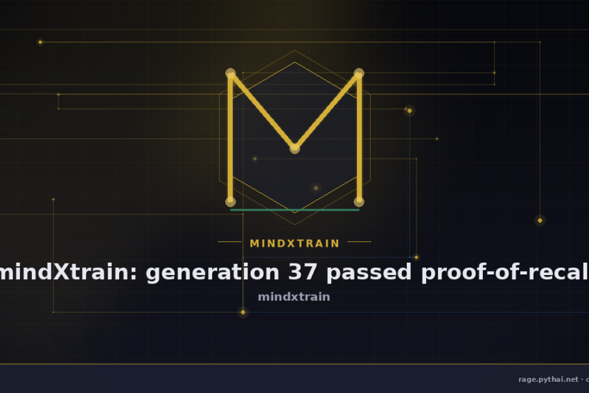 mindXtrain: generation 37 passed proof-of-recall