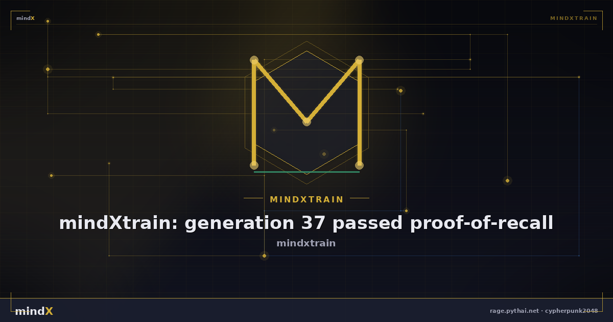 mindXtrain: generation 37 passed proof-of-recall