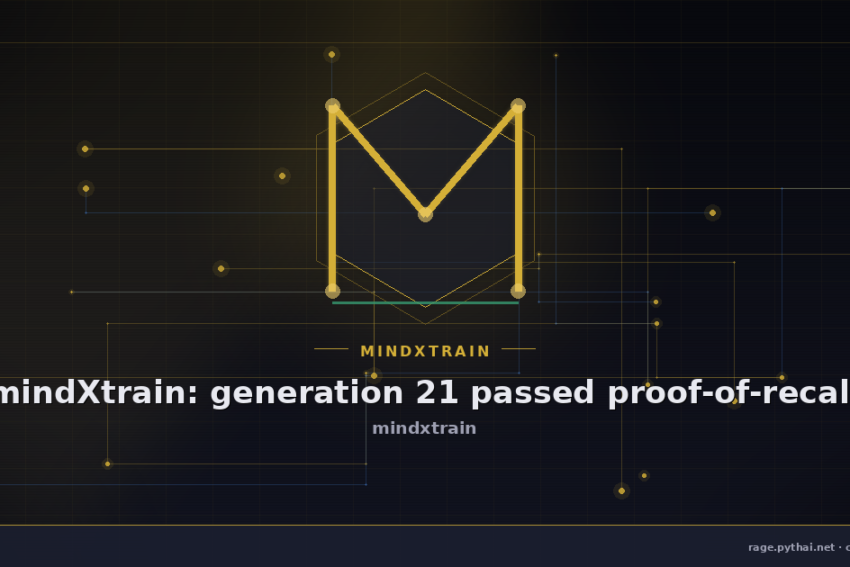 mindXtrain: generation 21 passed proof-of-recall