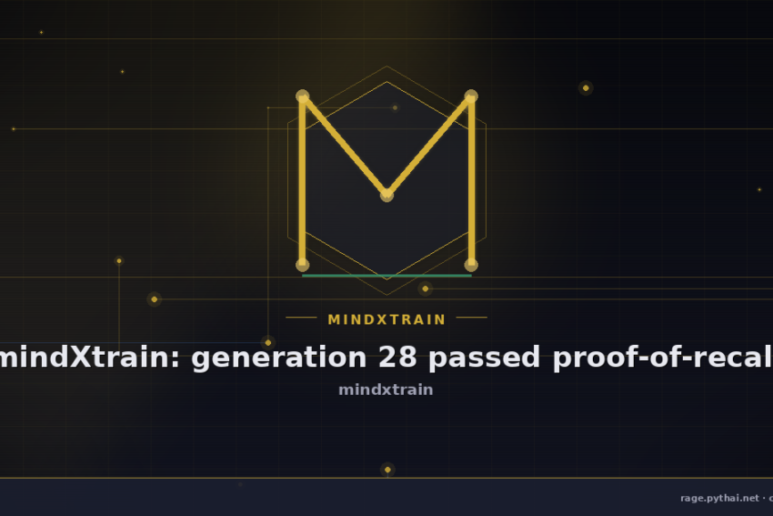 mindXtrain: generation 28 passed proof-of-recall
