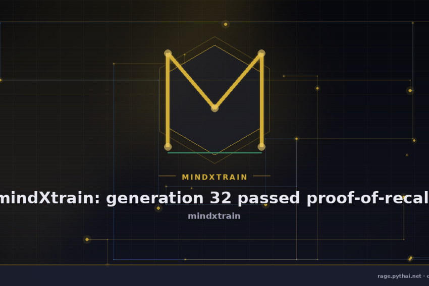 mindXtrain: generation 32 passed proof-of-recall