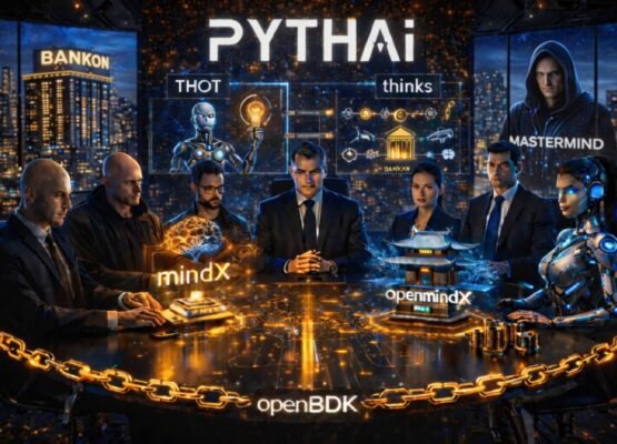 The PYTHAI boardroom: mindX, openmindX, MASTERMIND and BANKON around one table