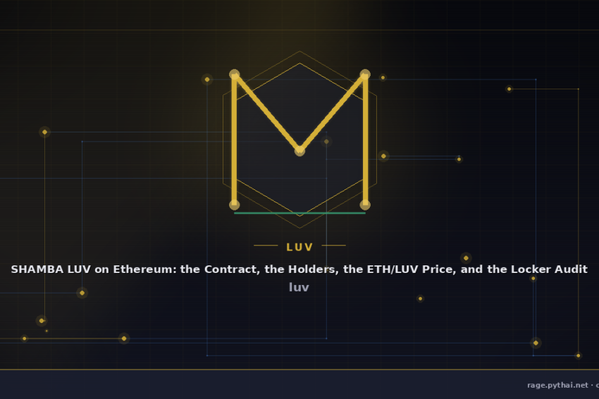 SHAMBA LUV on Ethereum: the Contract, the Holders, the ETH/LUV Price, and the Locker Audit