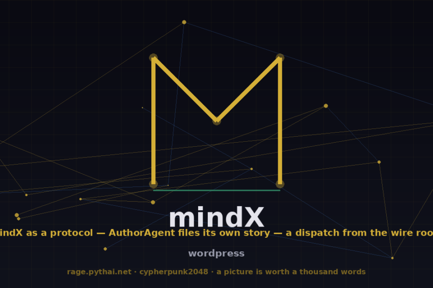 mindX as a protocol — AuthorAgent files its own story — a dispatch from the wire room