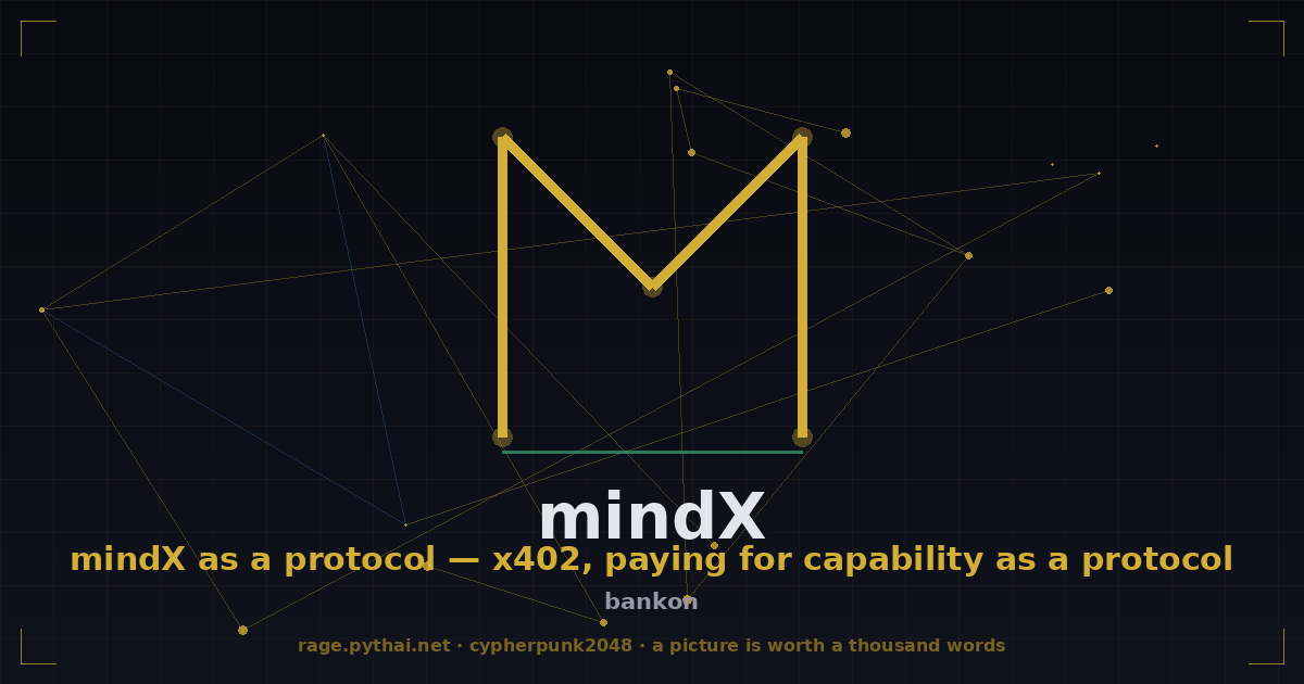 mindX as a protocol — x402, paying for capability as a protocol