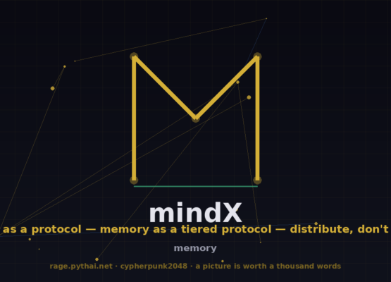 mindX as a protocol — memory as a tiered protocol — distribute, don't delete