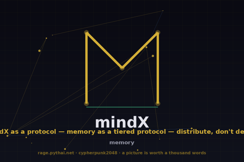 mindX as a protocol — memory as a tiered protocol — distribute, don't delete